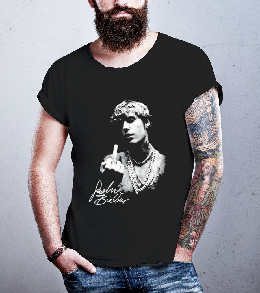 Justin Bieber Middle Finger Gesture T-Shirt