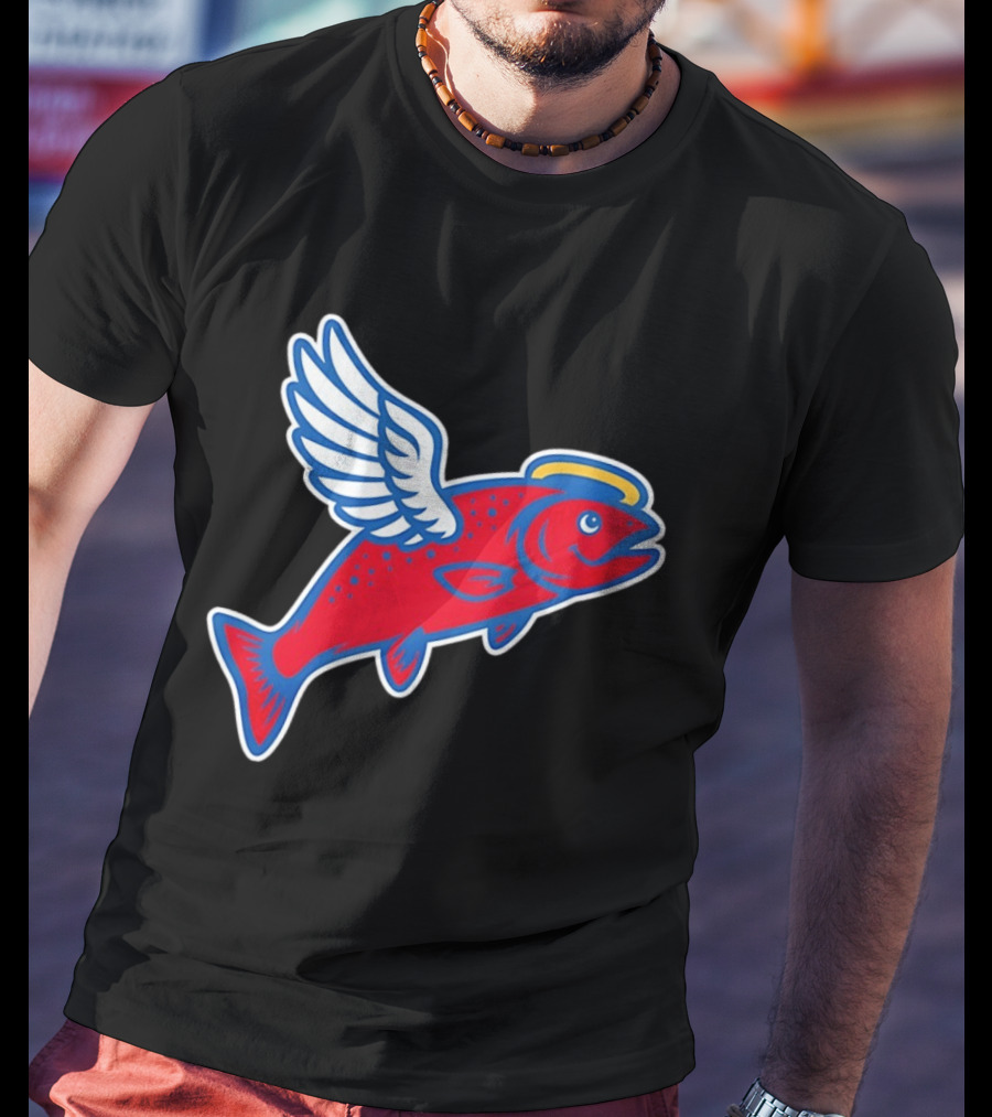 Los Angeles Angels Baseball Flying Fish With Halo And Wings T-Shirt
