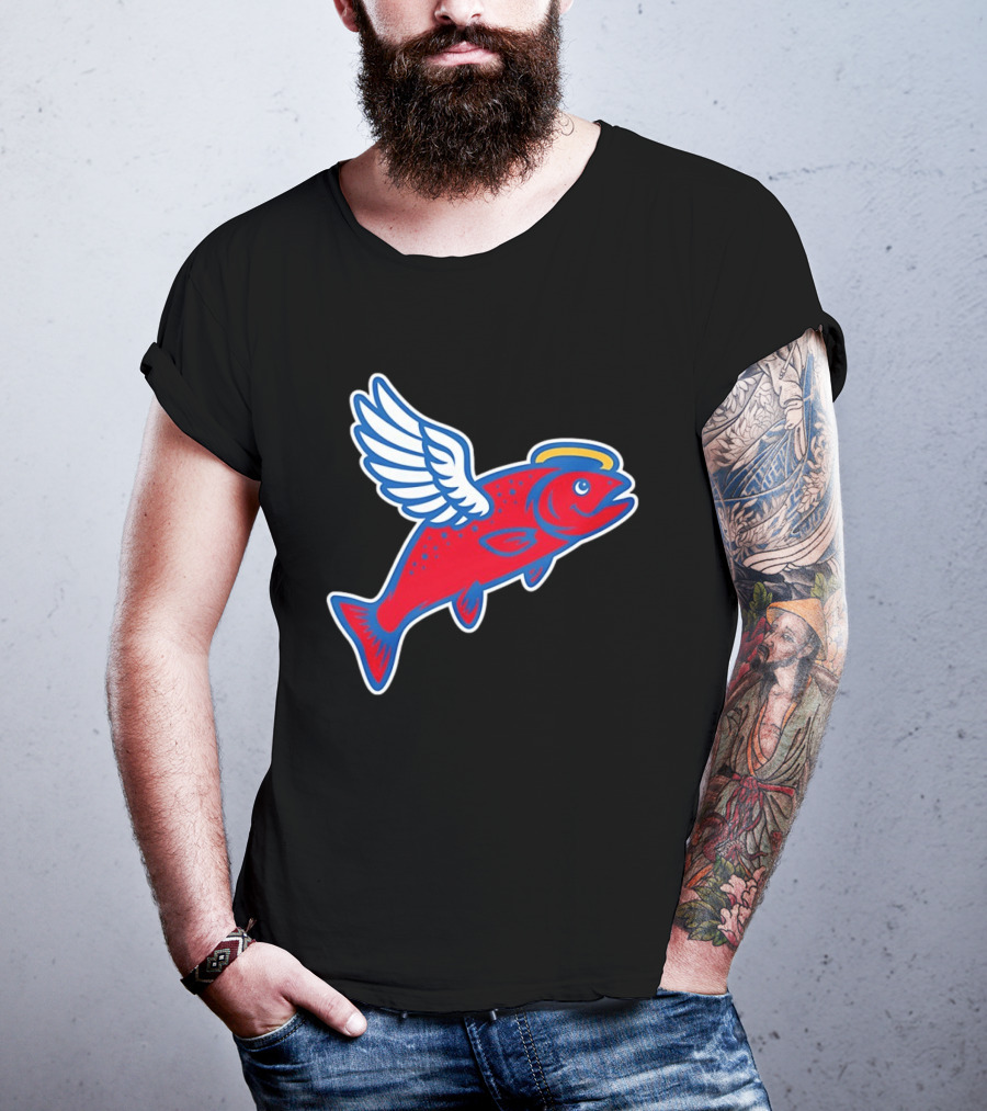 Los Angeles Angels Baseball Flying Fish With Halo And Wings T-Shirt