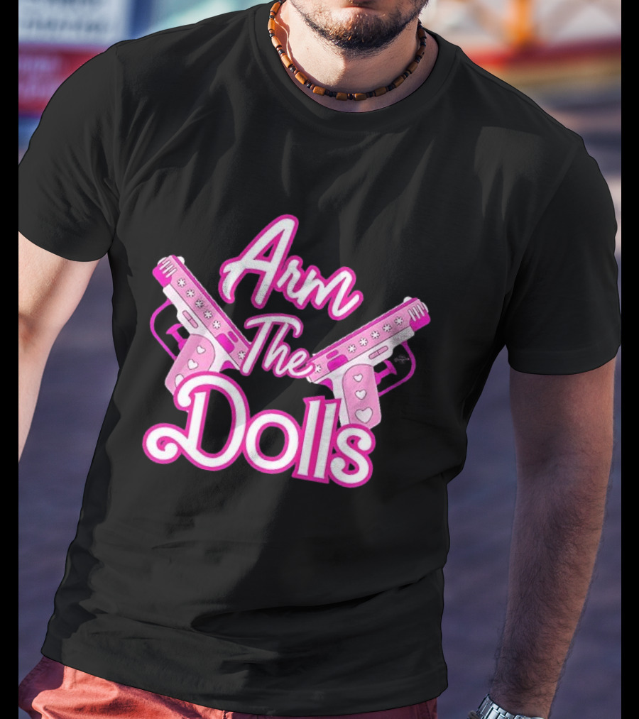 Arm The Dolls Pink Heart Guns T-Shirt