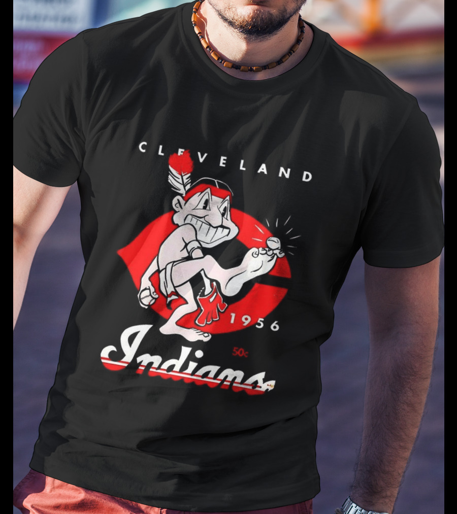 Cleveland Indians 1956 Retro Logo Vintage Sports Memorabilia T-Shirt