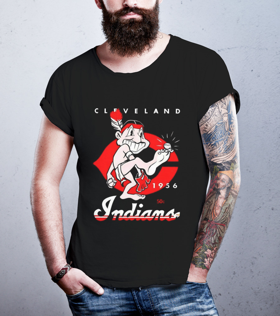 Cleveland Indians 1956 Retro Logo Vintage Sports Memorabilia T-Shirt