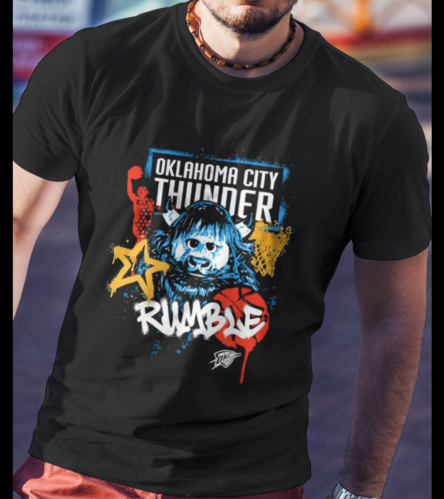 Oklahoma City Thunder Rumble Graffiti Star Basketball T-Shirt