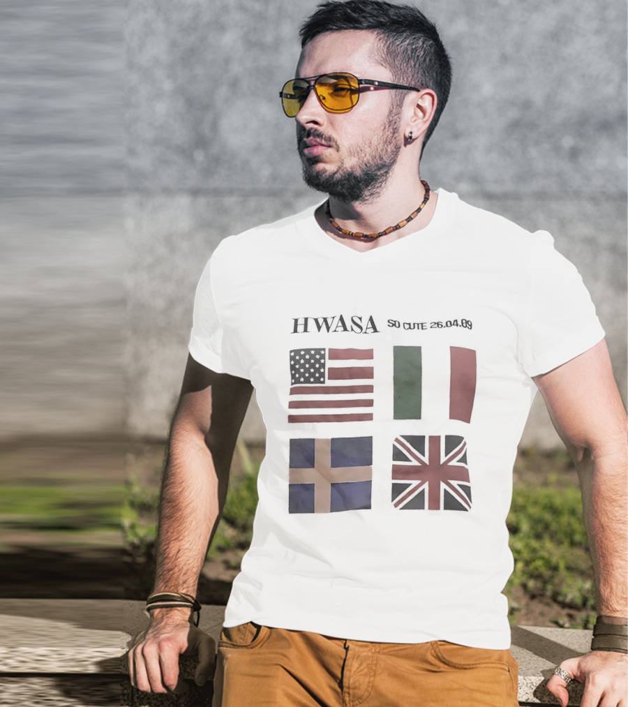 Hwasa USA Italy Sveriges British Flags T-Shirt