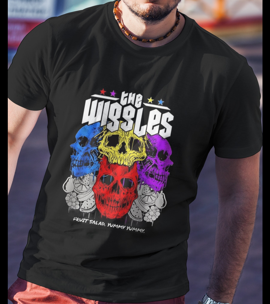 The Wiggles Fruit Salad Yummy Yummy Colorful Skull T-Shirt
