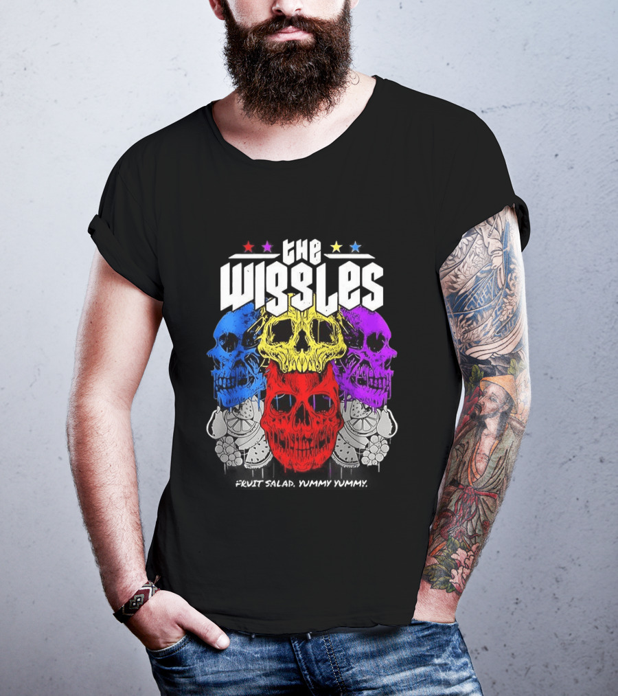 The Wiggles Fruit Salad Yummy Yummy Colorful Skull T-Shirt