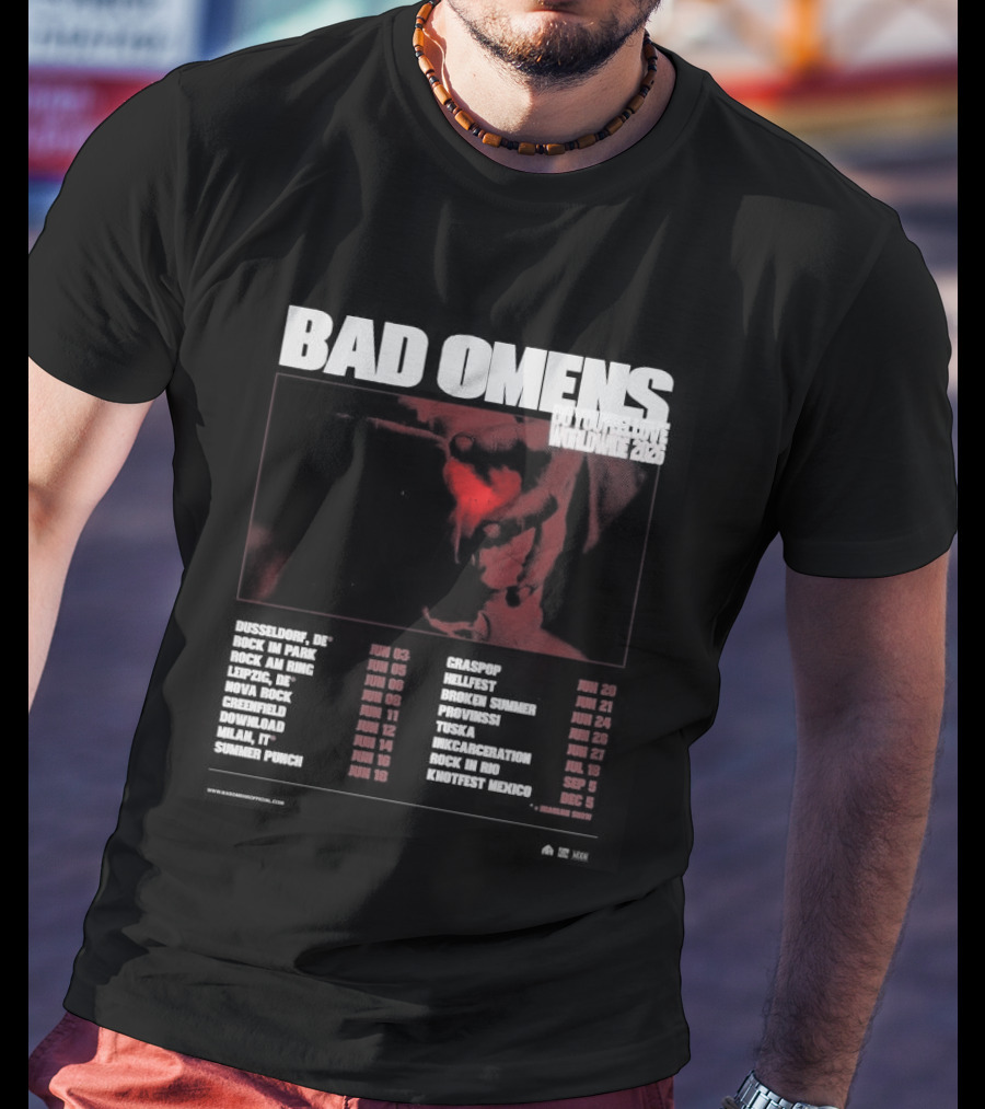 Bad Omens 2026 Worldwide Tour Dates T-Shirt