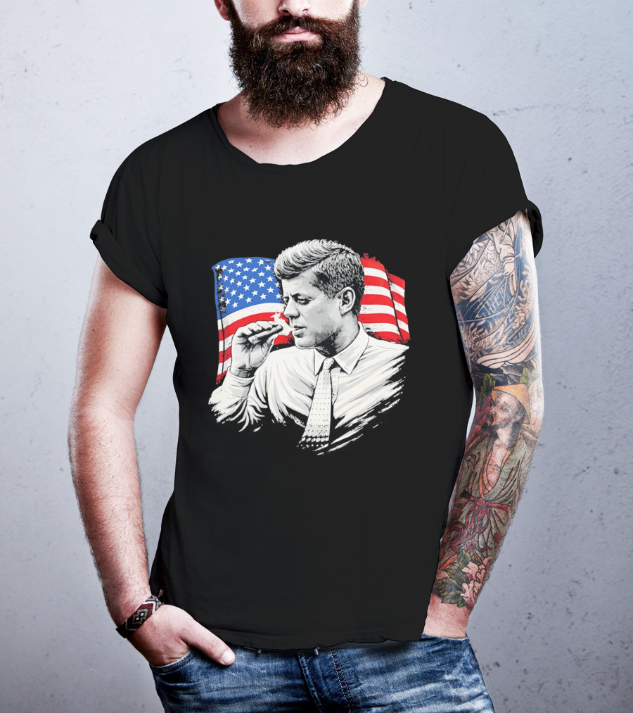 JFK Cigars American Flag 2026 T-Shirt