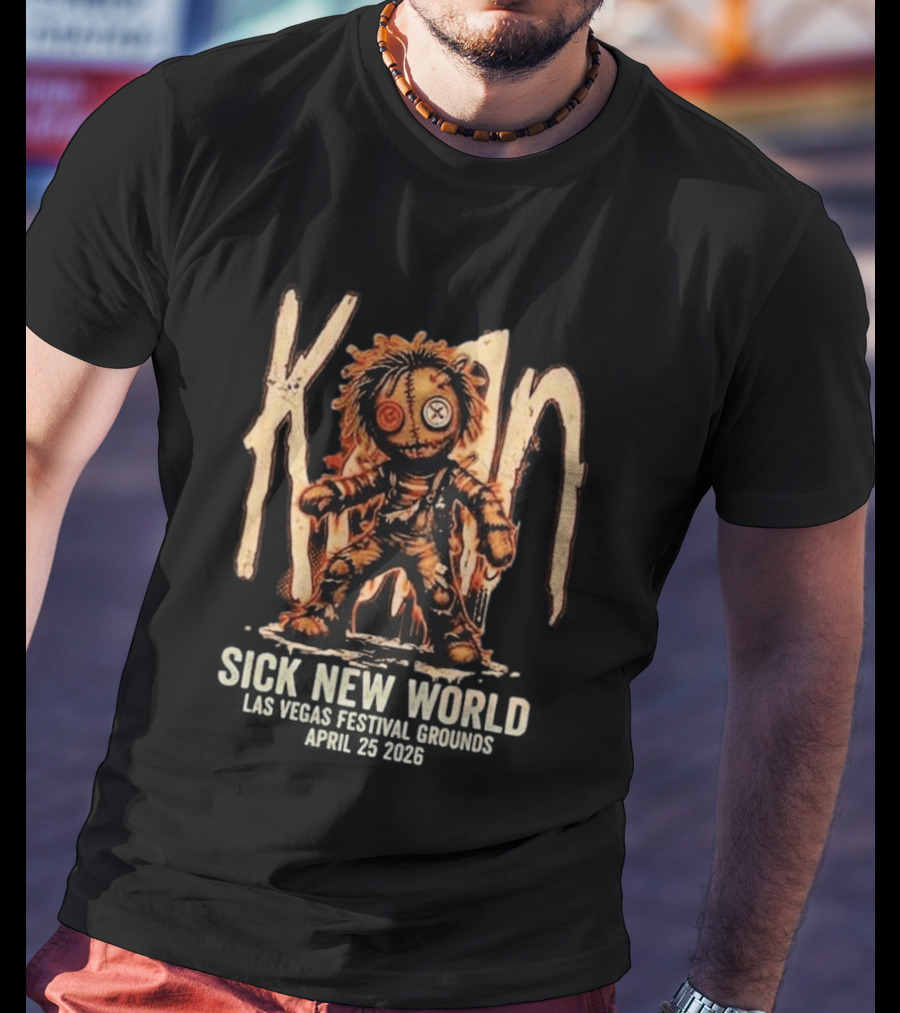 Korn Sick New World Festival 2026 Las Vegas Festival Grounds April 25 Stitch Doll T-Shirt