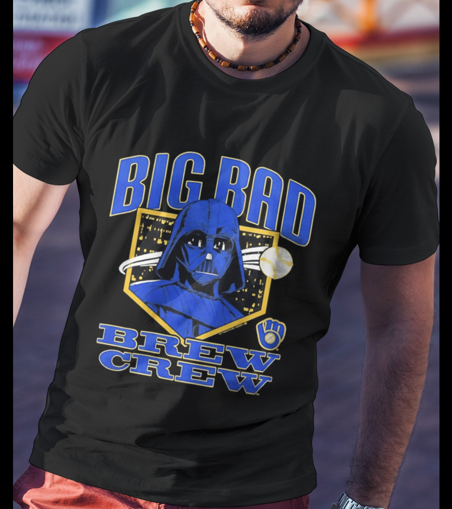 Milwaukee Brewers Big Bad Brew Crew Star Wars Dark Side Baseball T-Shirt