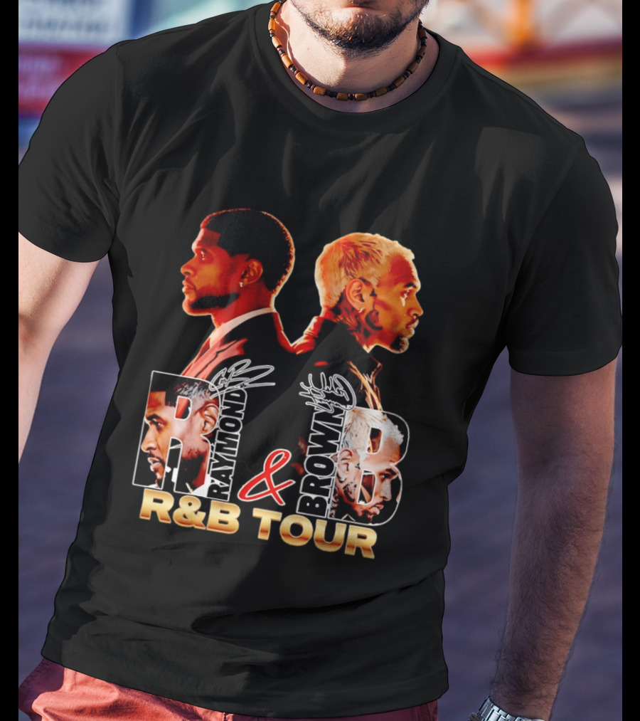 Usher Raymond And Chris Brown R&B Tour Turn One's Back Signature T-Shirt