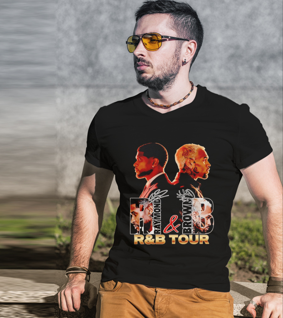 Usher Raymond And Chris Brown R&B Tour Turn One's Back Signature T-Shirt