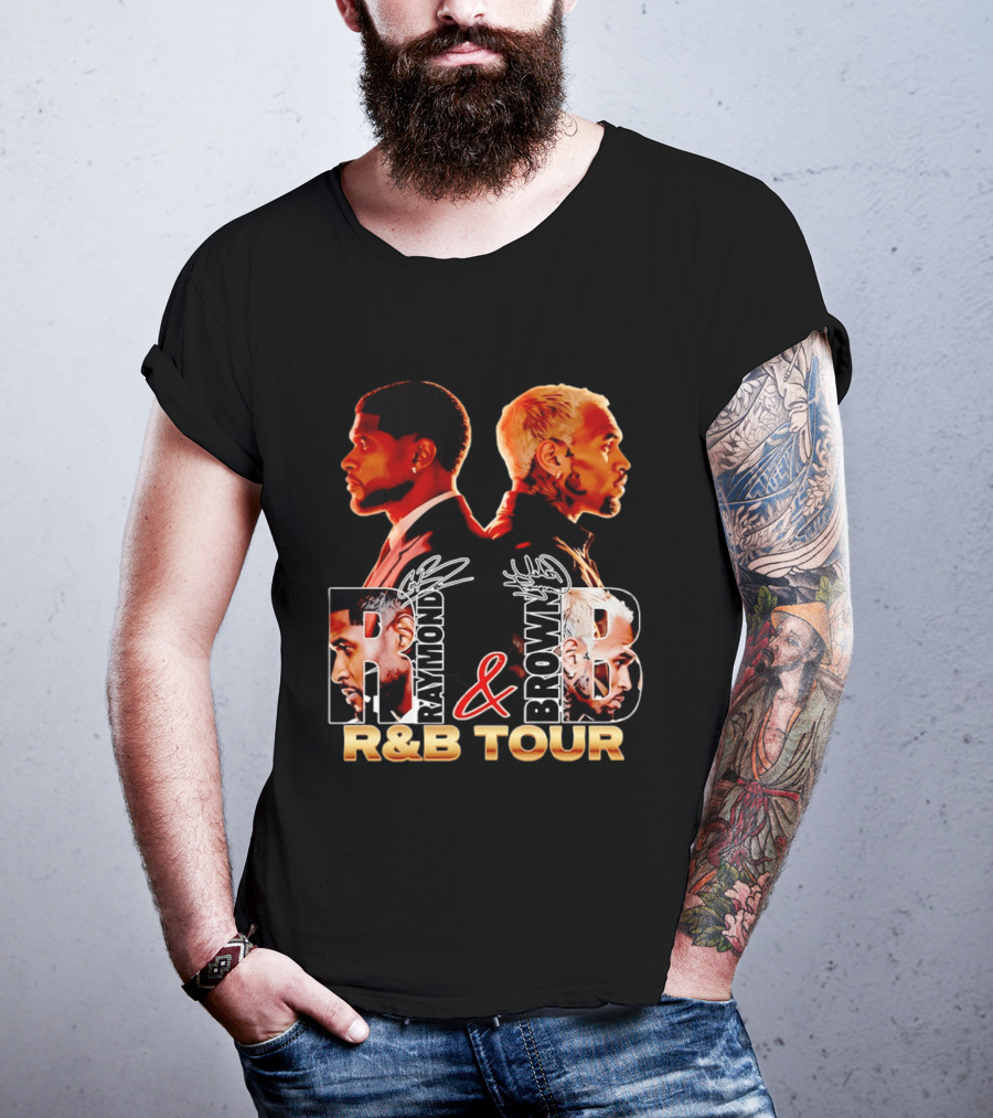 Usher Raymond And Chris Brown R&B Tour Turn One's Back Signature T-Shirt