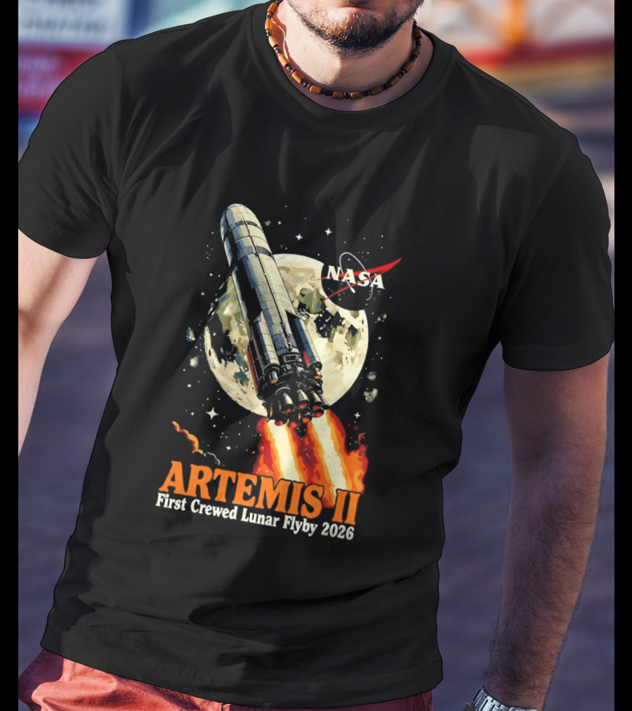 NASA Artemis II 2026 First Crewed Lunar Flyby Mission Launch T-Shirt