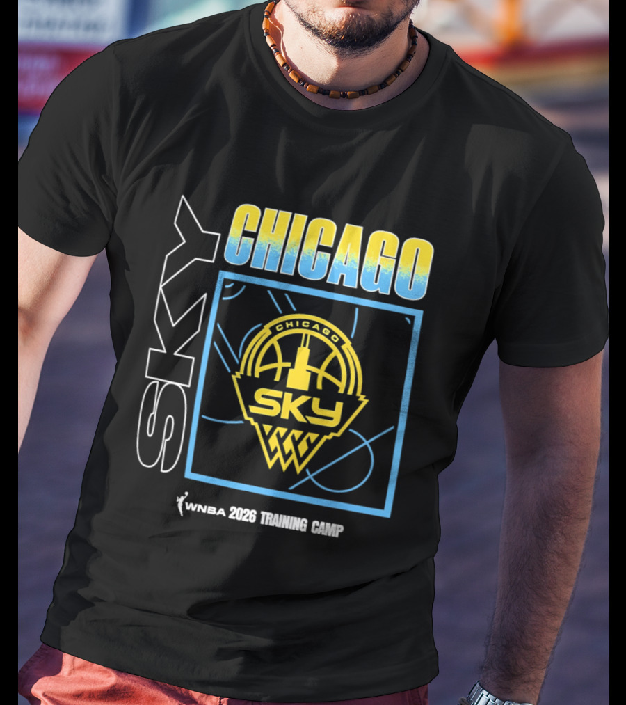 Chicago Sky WNBA 2026 Training Camp Logo With Basketball And Skyline T-Shirt