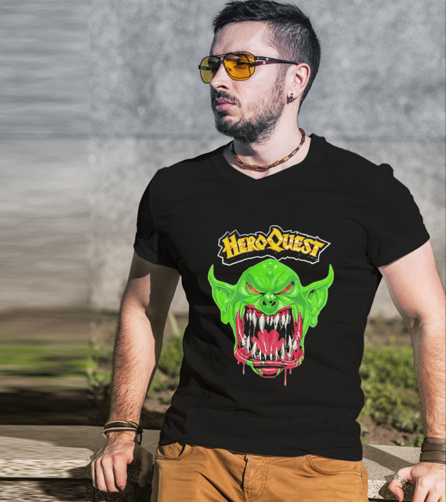 HeroQuest Orc Monster Face Graphic Iconic Fantasy Game T-Shirt