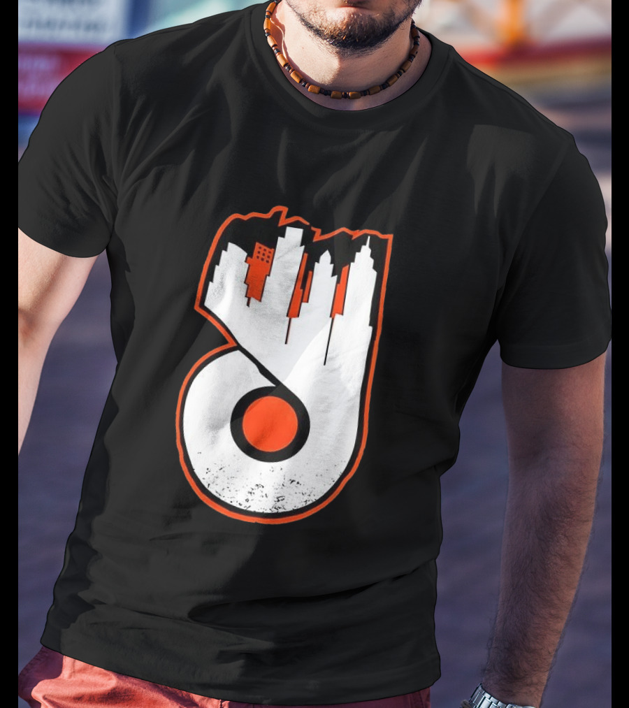 Philadelphia Flyers Skyline Emblem With Cityscape T-Shirt