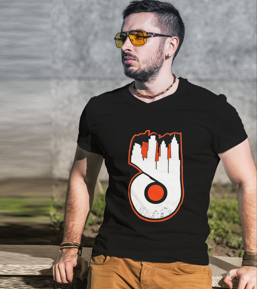 Philadelphia Flyers Skyline Emblem With Cityscape T-Shirt