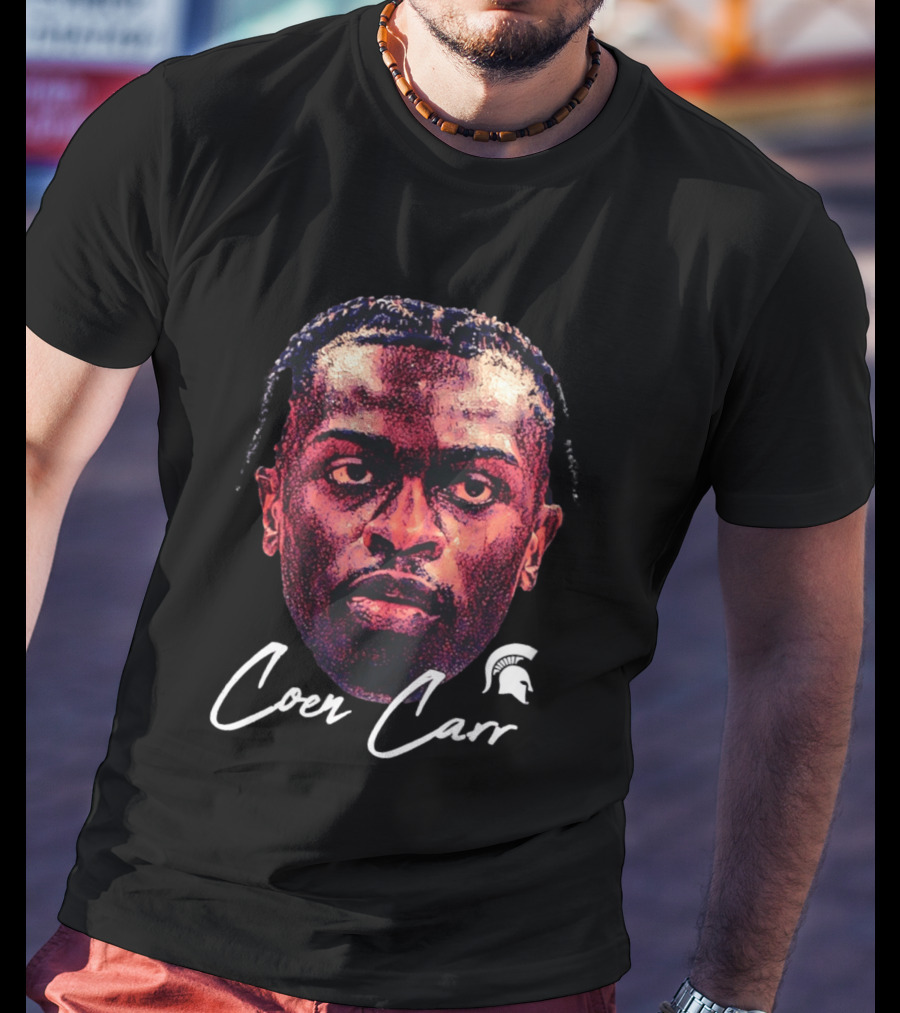 Coen Carr Michigan State Spartans Basketball Big Head T-Shirt