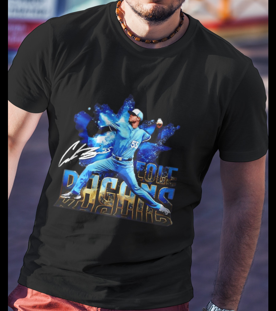 Cole Ragans 55 Kansas City Royals MLB Burst Pitcher Action T-Shirt