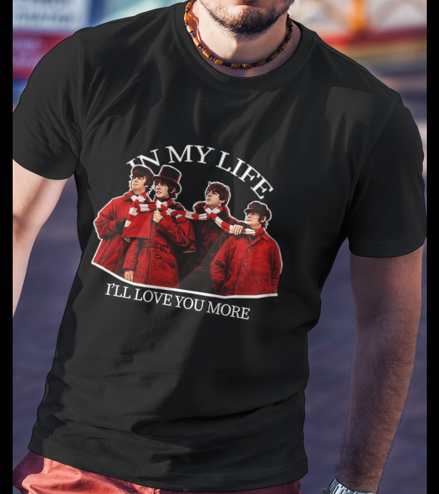 In My Life I'll Love You More Beatles Red Coats Scarf Ensemble T-Shirt