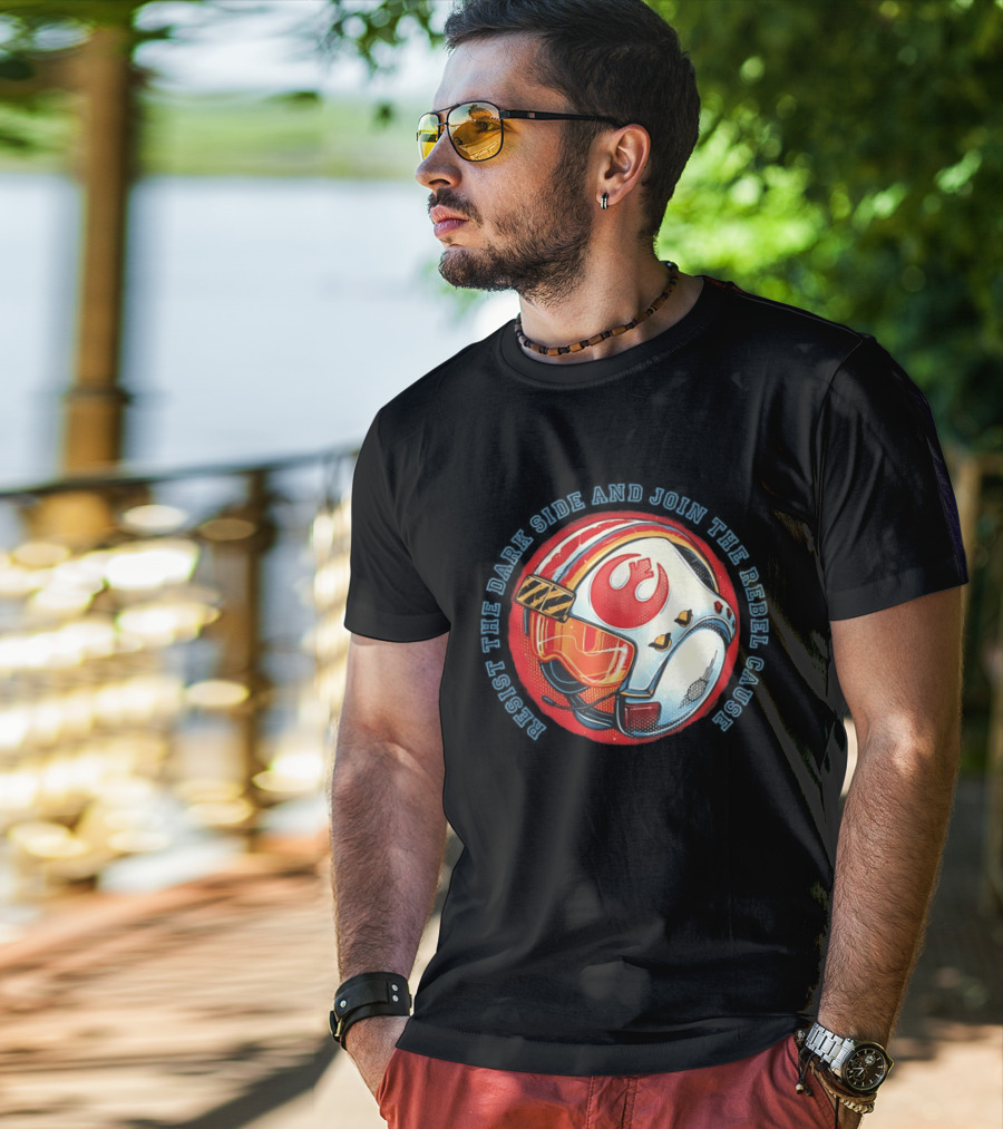 Resist The Dark Side And Join The Rebel Cause Starfighter Helmet T-Shirt