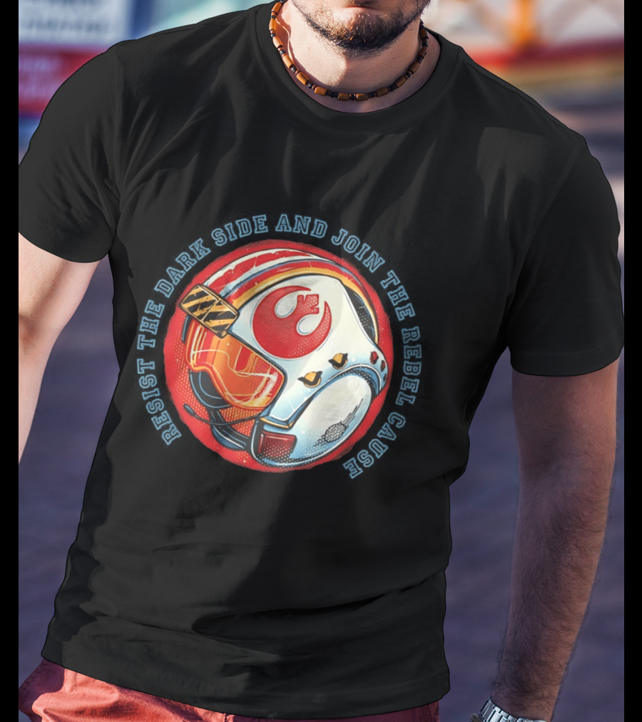Resist The Dark Side And Join The Rebel Cause Starfighter Helmet T-Shirt