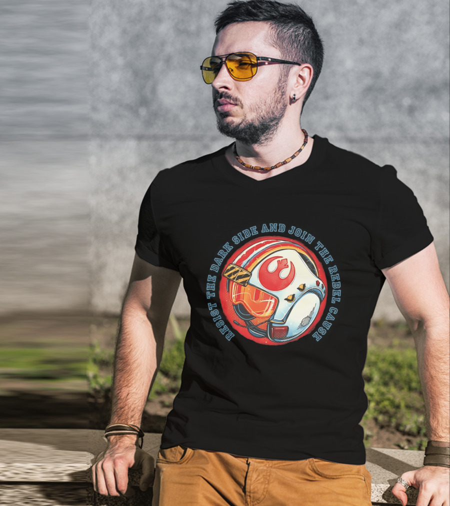 Resist The Dark Side And Join The Rebel Cause Starfighter Helmet T-Shirt