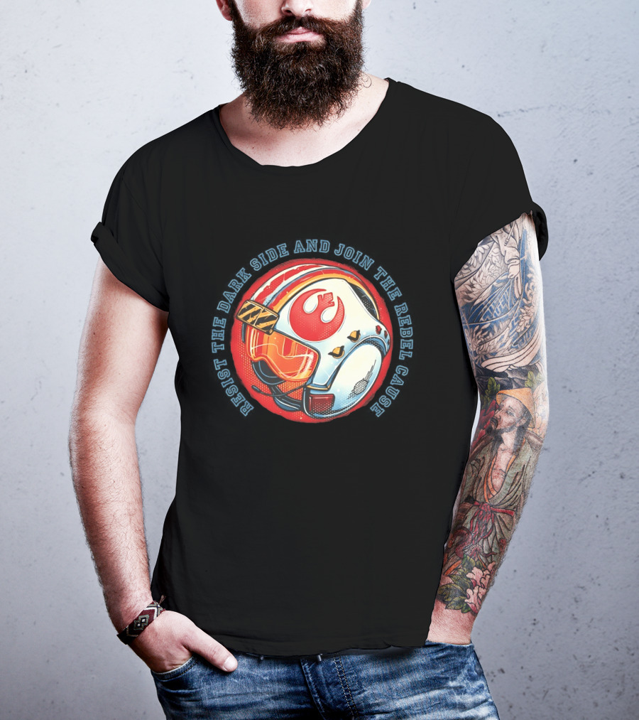 Resist The Dark Side And Join The Rebel Cause Starfighter Helmet T-Shirt