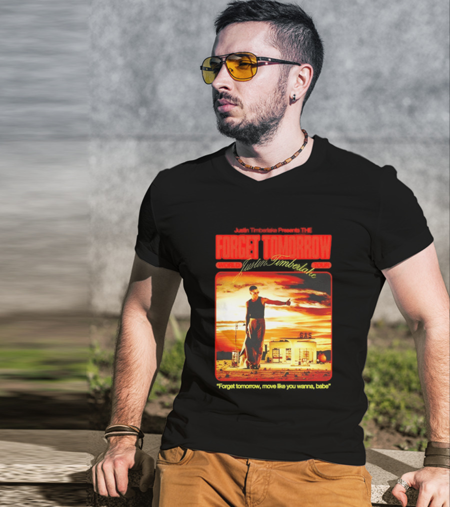 Forget Tomorrow World Tour Justin Timberlake Gas Station Scene T-Shirt