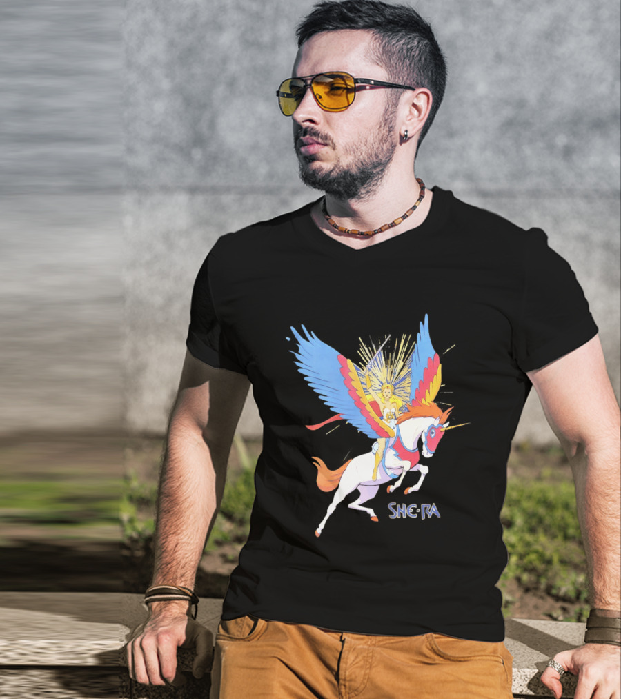 She Ra Riding Swift Wind Pegasus Unicorn Adventure T-Shirt