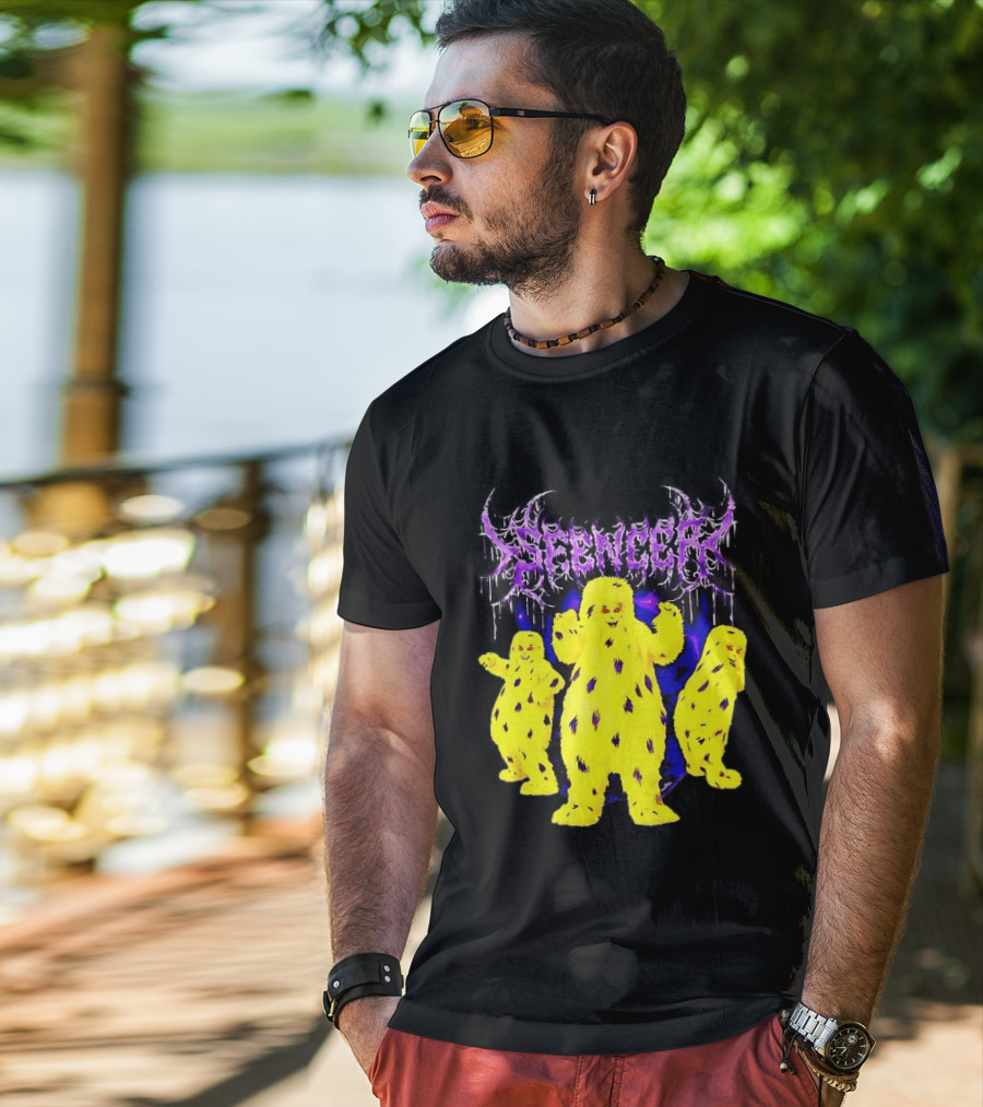 Spencer Death Metal Yeti Trio Purple Smoke Dripping T-Shirt