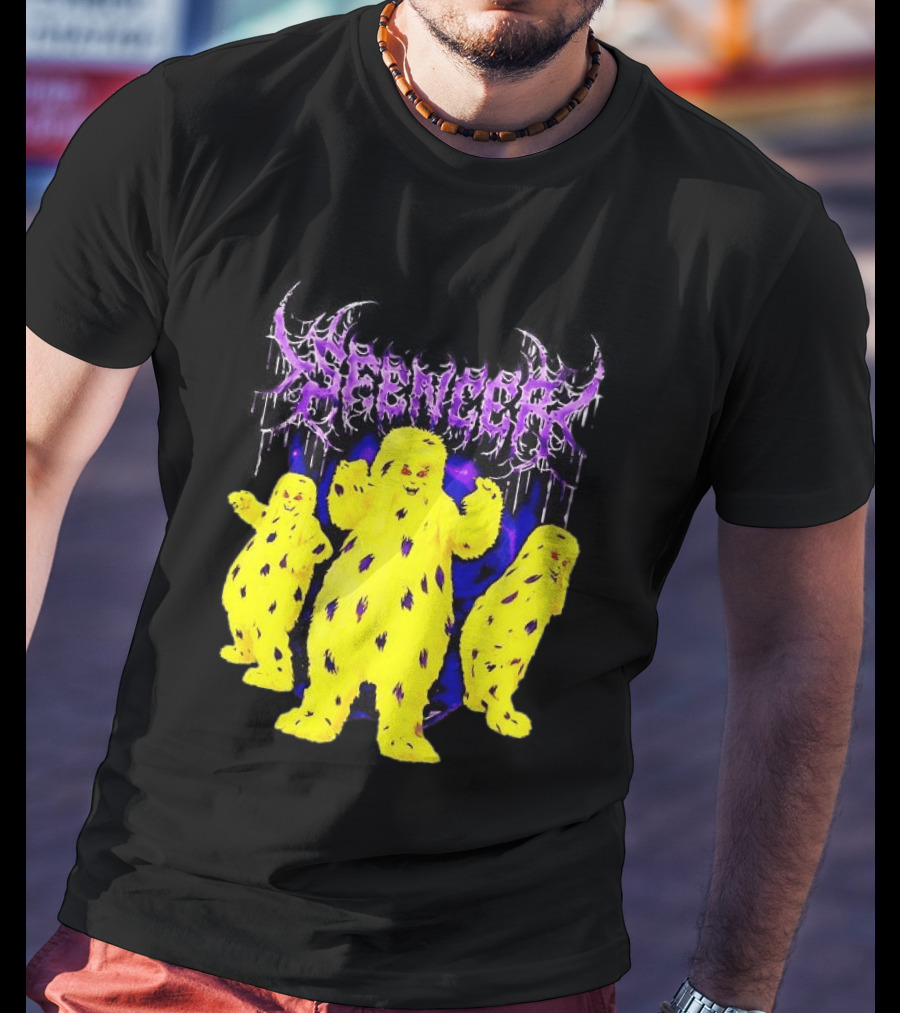 Spencer Death Metal Yeti Trio Purple Smoke Dripping T-Shirt