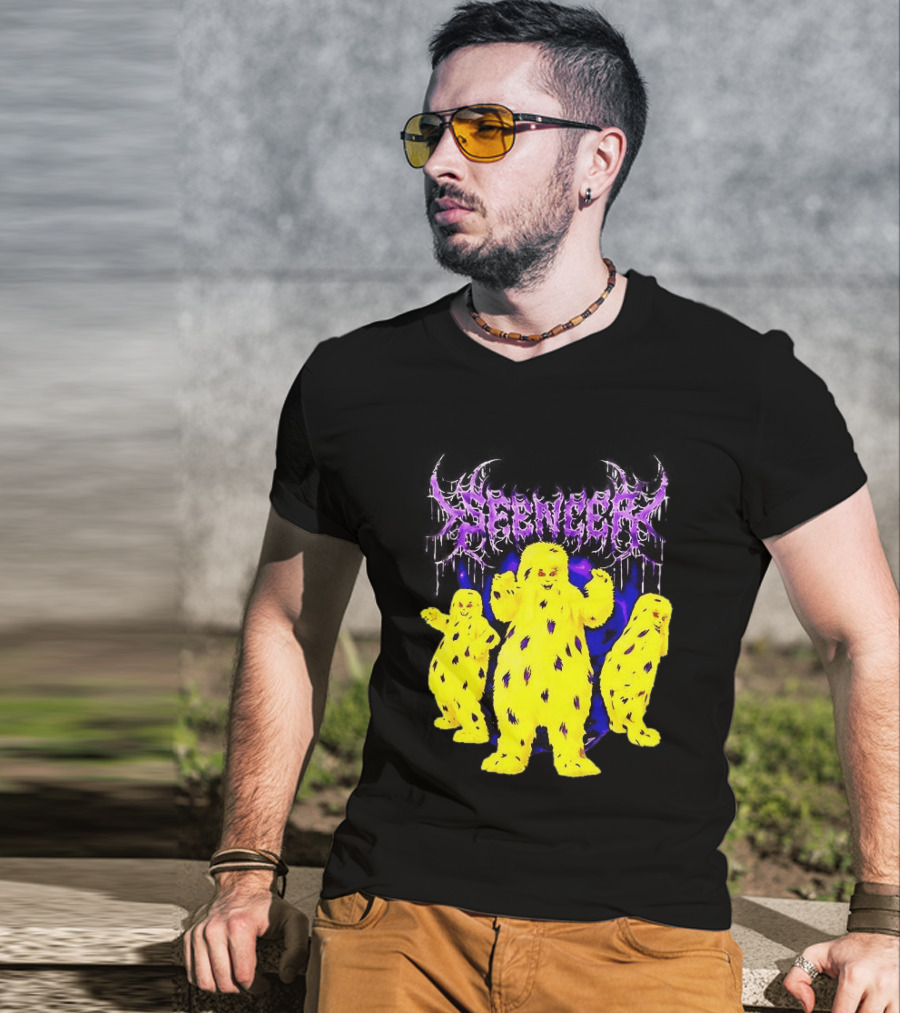 Spencer Death Metal Yeti Trio Purple Smoke Dripping T-Shirt