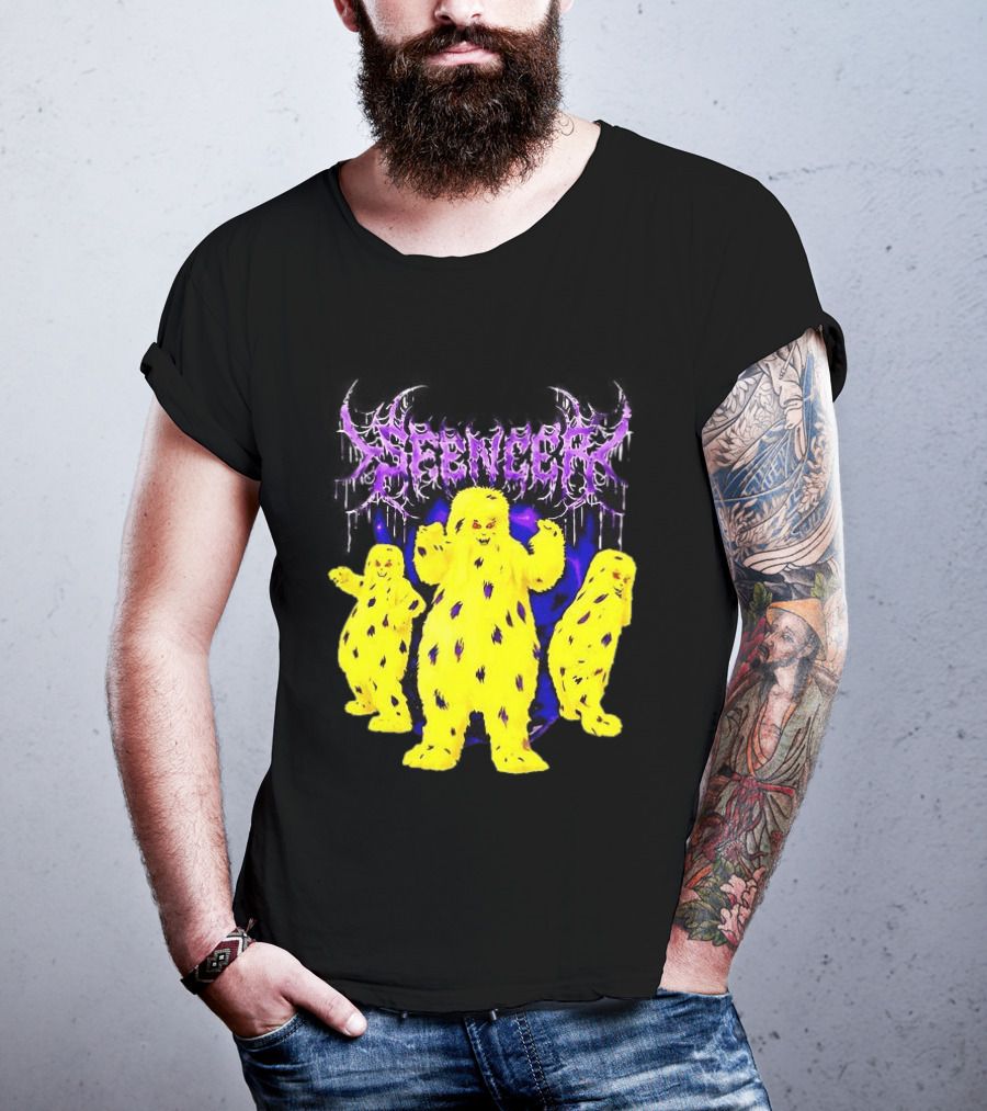 Spencer Death Metal Yeti Trio Purple Smoke Dripping T-Shirt