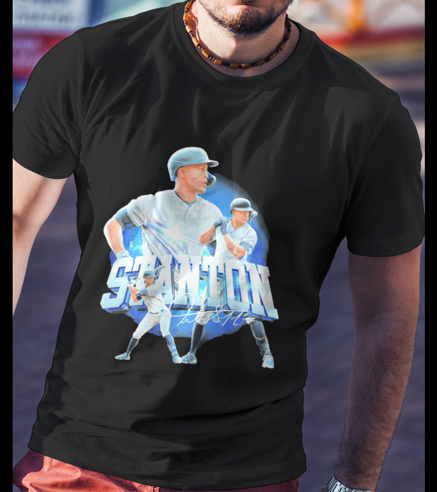 Giancarlo Stanton New York Yankees Baseball Collage T-Shirt