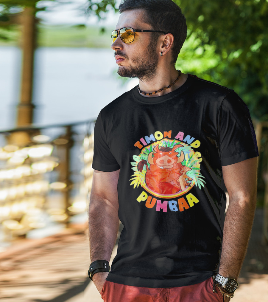 Timon And Pumbaa Colorful Jungle Adventure T-Shirt