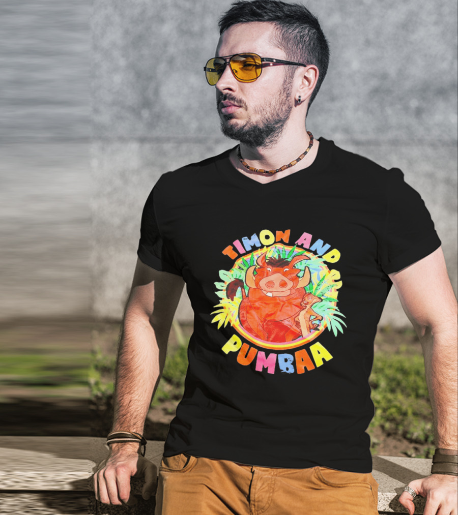 Timon And Pumbaa Colorful Jungle Adventure T-Shirt