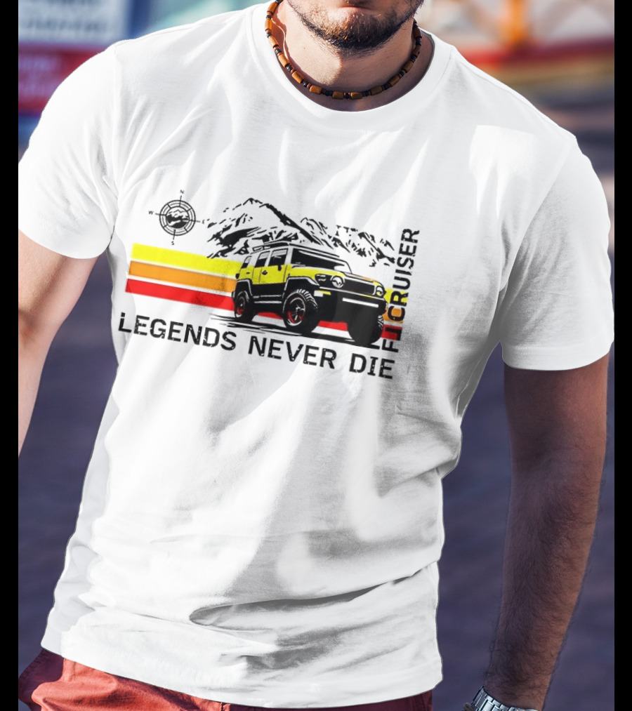 FJ Cruiser Legends Never Die Mountain Compass Sunset Adventure T-Shirt
