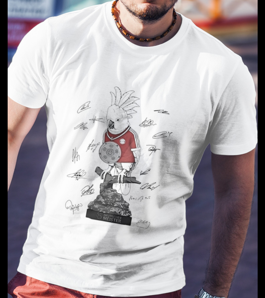 Kafer Parrot Bayern Munich Fc Bundesliga 35 Deutscher Meister Signatures T-Shirt