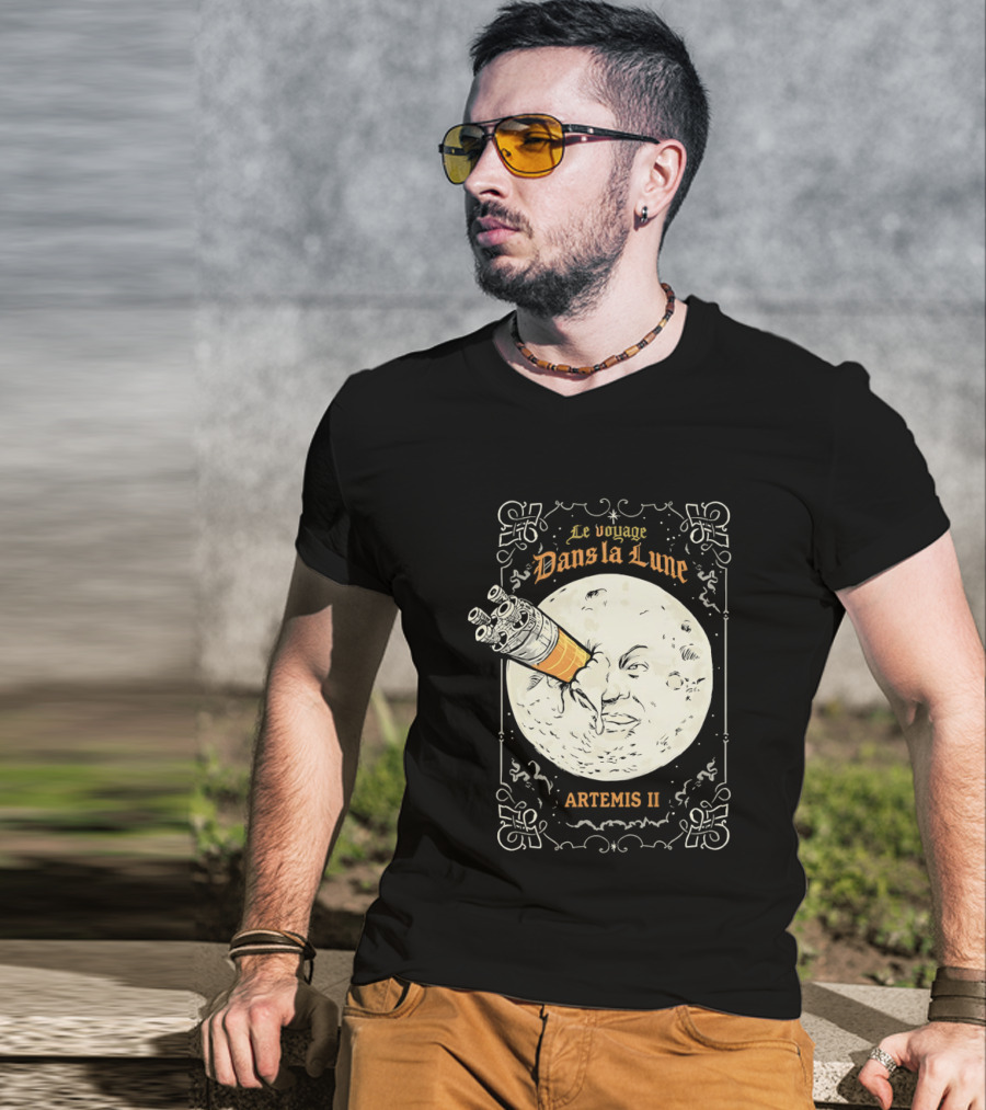 Le Voyage Dans La Lune Artemis II Moon Exploration T-Shirt