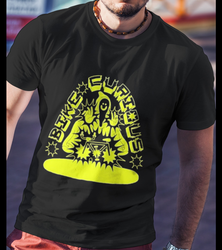 Bike Curious Wizardry Yellow Robe Starburst Biker T-Shirt