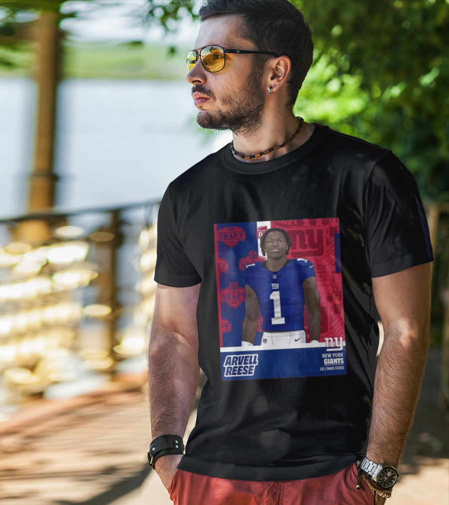 2026 Draft New York Giants Arvell Reese Round 1 Pick 5 LB Ohio State T-Shirt