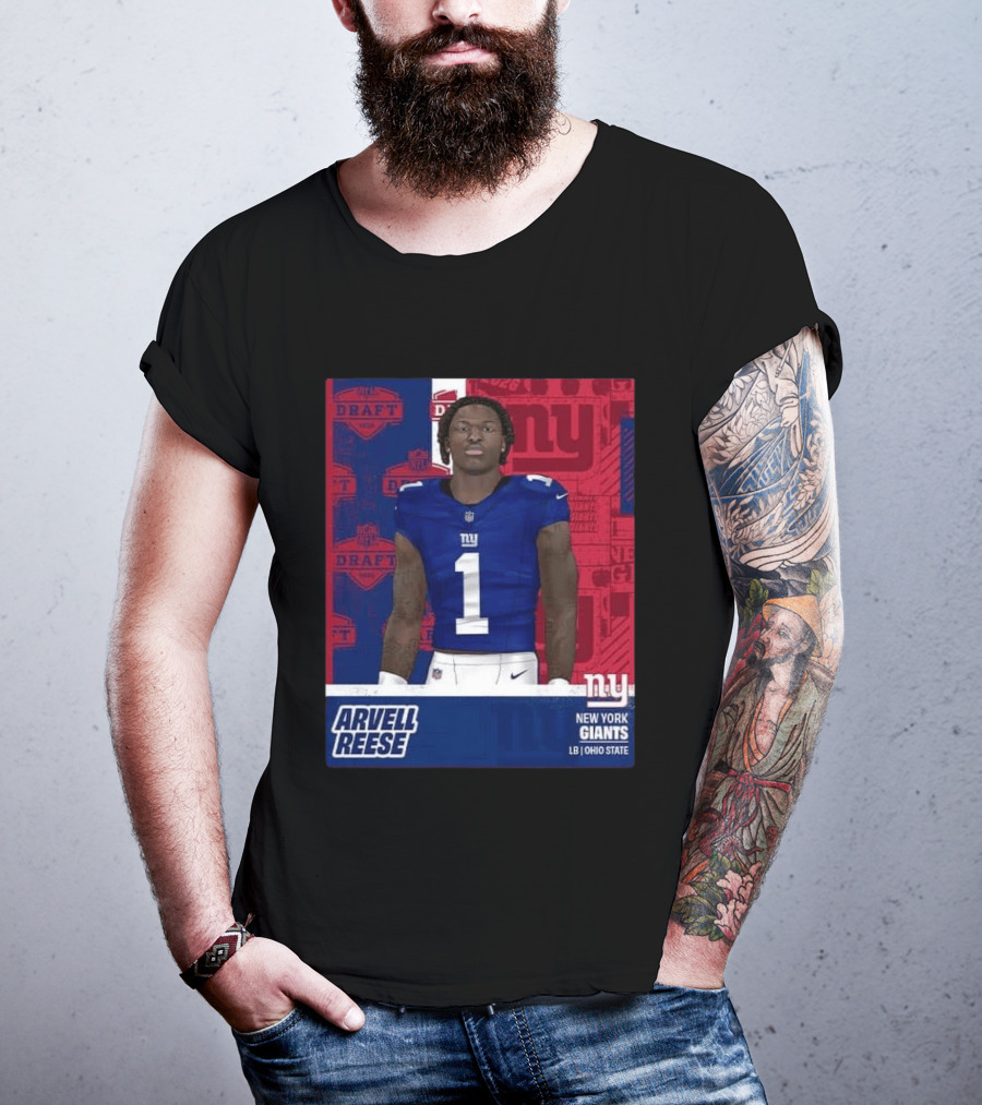 2026 Draft New York Giants Arvell Reese Round 1 Pick 5 LB Ohio State T-Shirt