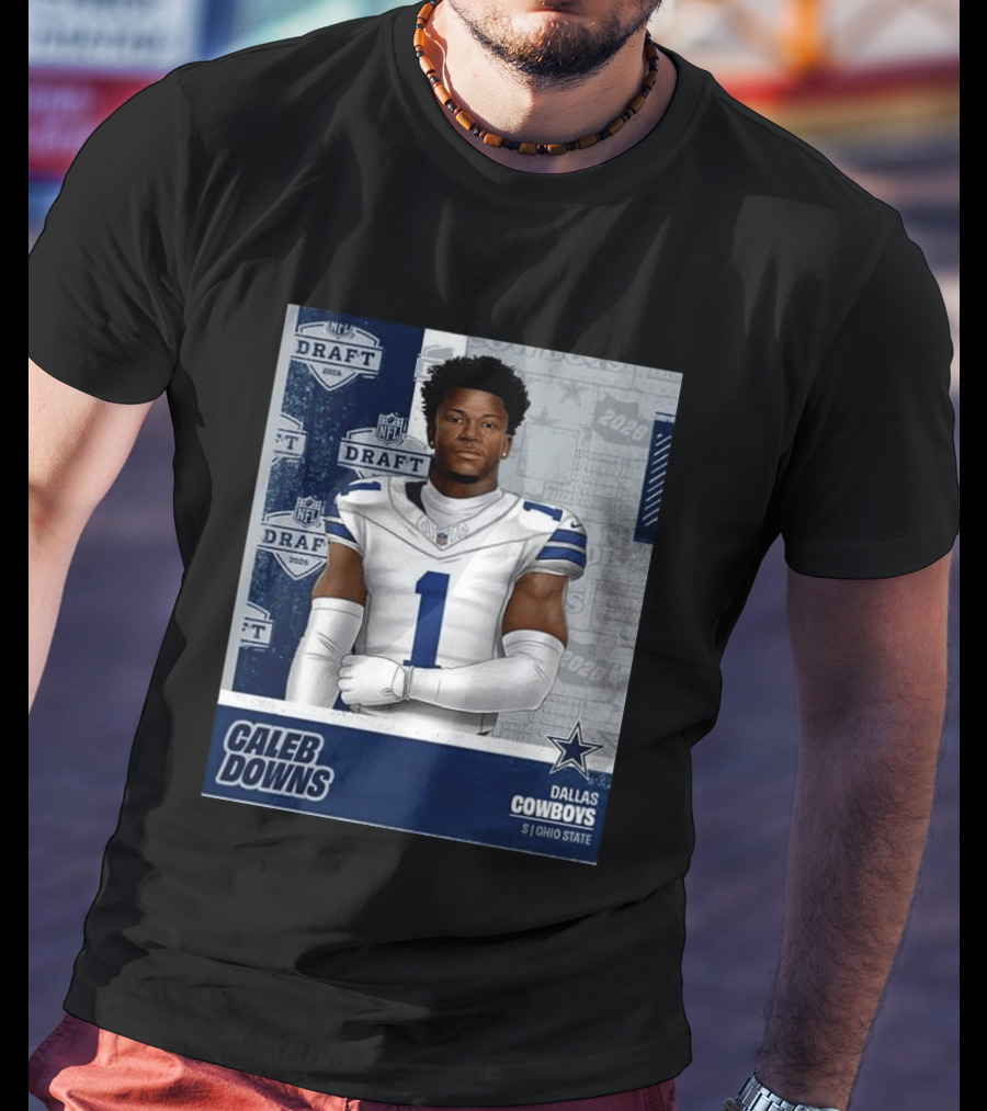 Dallas Cowboys Caleb Downs 2026 Draft Round 1 Pick 11 Ohio State NFL T-Shirt