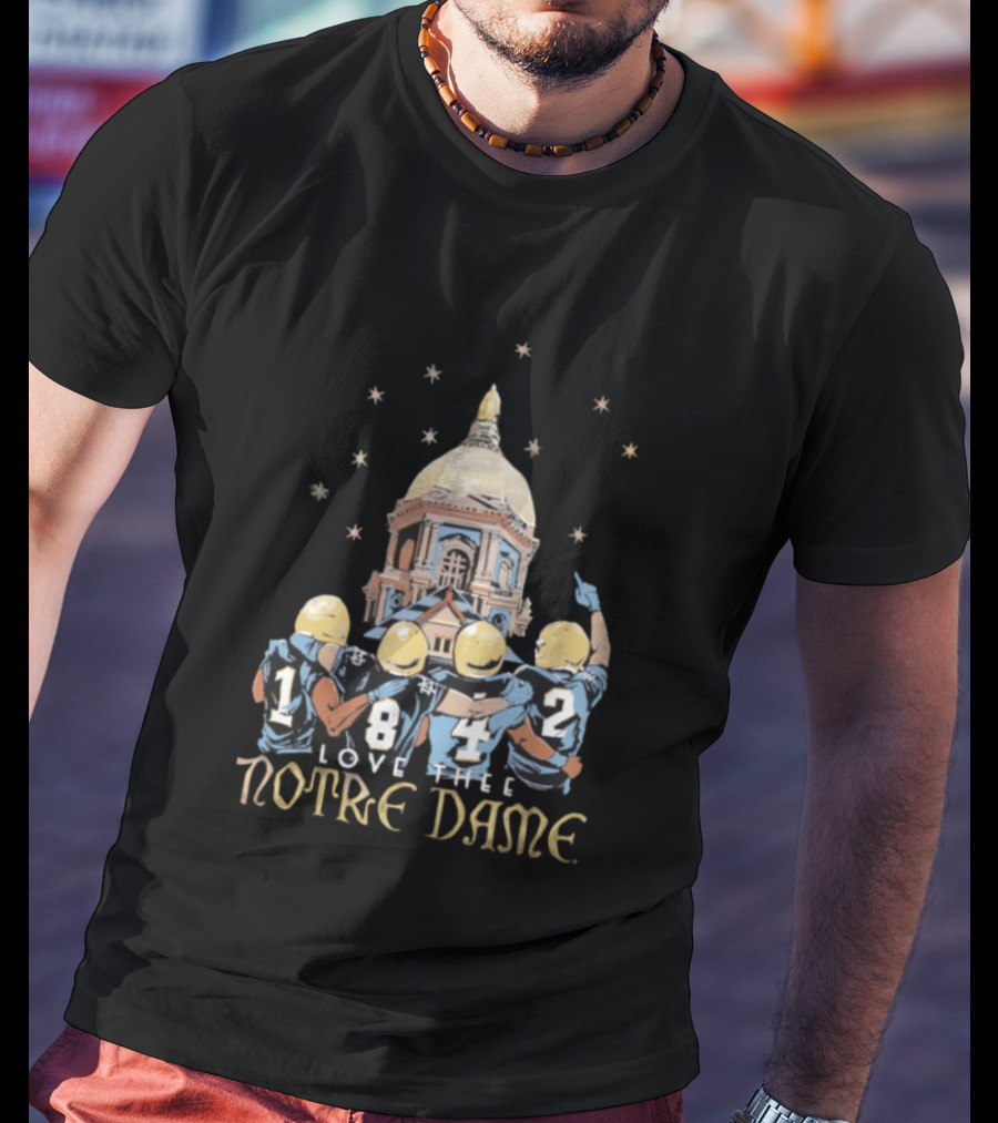 Notre Dame Fighting Irish Love Thee Notre Dame 2026 Football Team Dome Stars T-Shirt