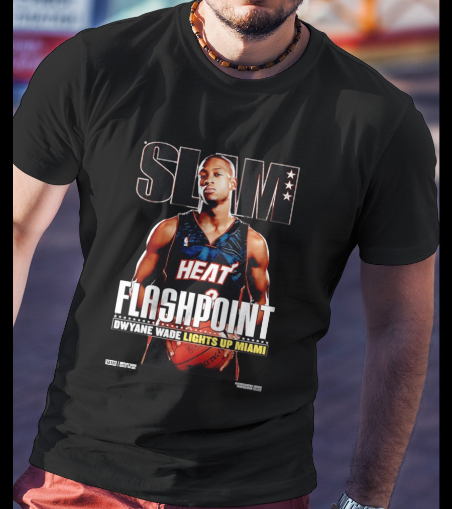 Slam Dwyane Wade Flashpoint Lights Up Miami Heat NBA T-Shirt