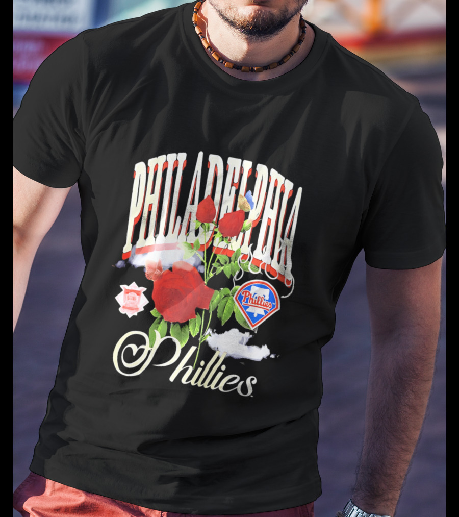 Philadelphia Phillies Roses And Clouds Vintage MLB Fan T-Shirt