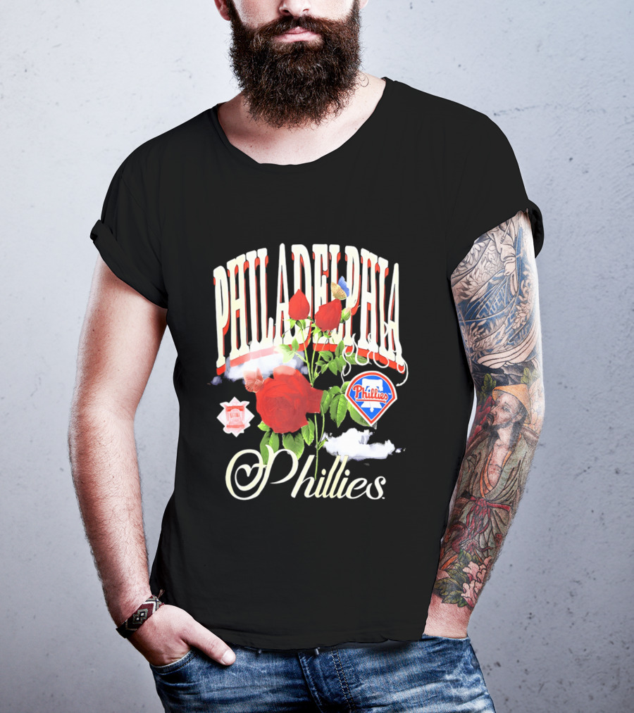 Philadelphia Phillies Roses And Clouds Vintage MLB Fan T-Shirt