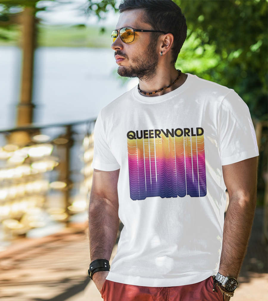 Eternity Queerworld Vibrant Gradient Lines T-Shirt